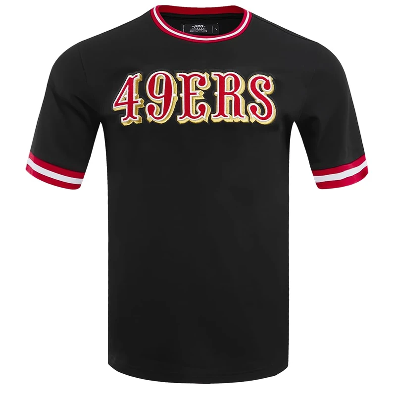 Pro Standard Mens NFL San Francisco 49Ers Classic Chenille Short Sleeve Tee Black 3XL
