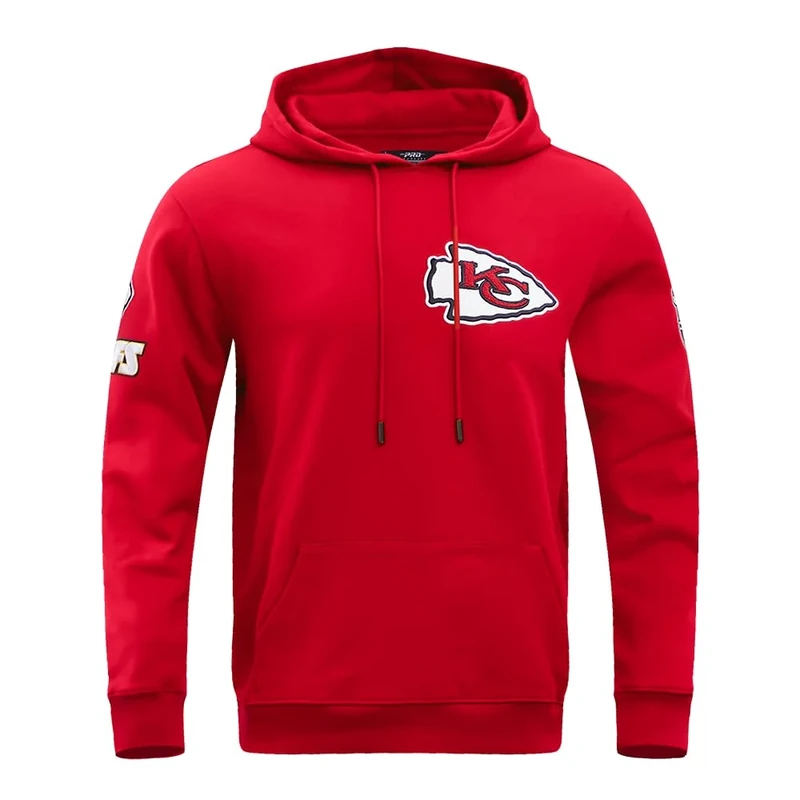 Pro Standard Mens NFL Kansas City Chiefs Classic Chenille Pull Over Hoodie Red Xl