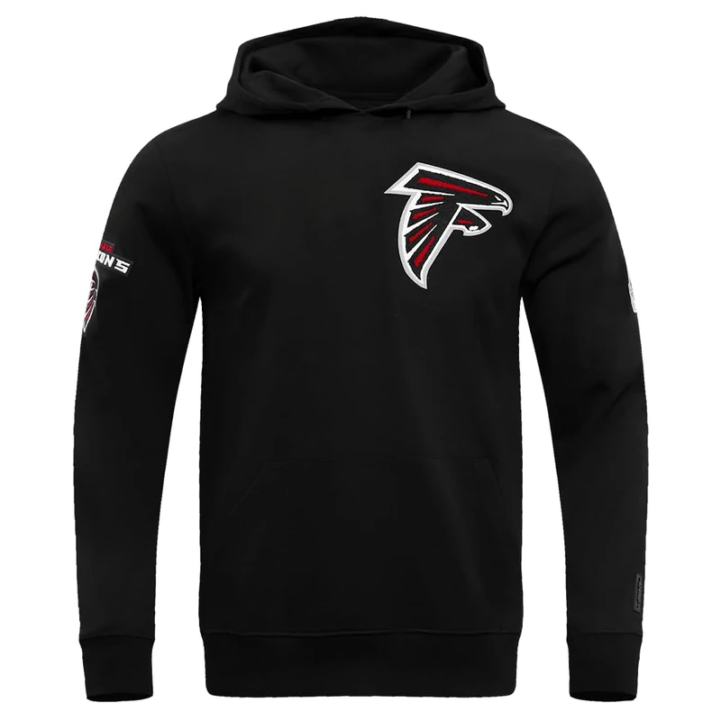Pro Standard Mens NFL Atlanta Falcons Classic Chenille Pull Over Hoodie Black 3Xl - Image 1