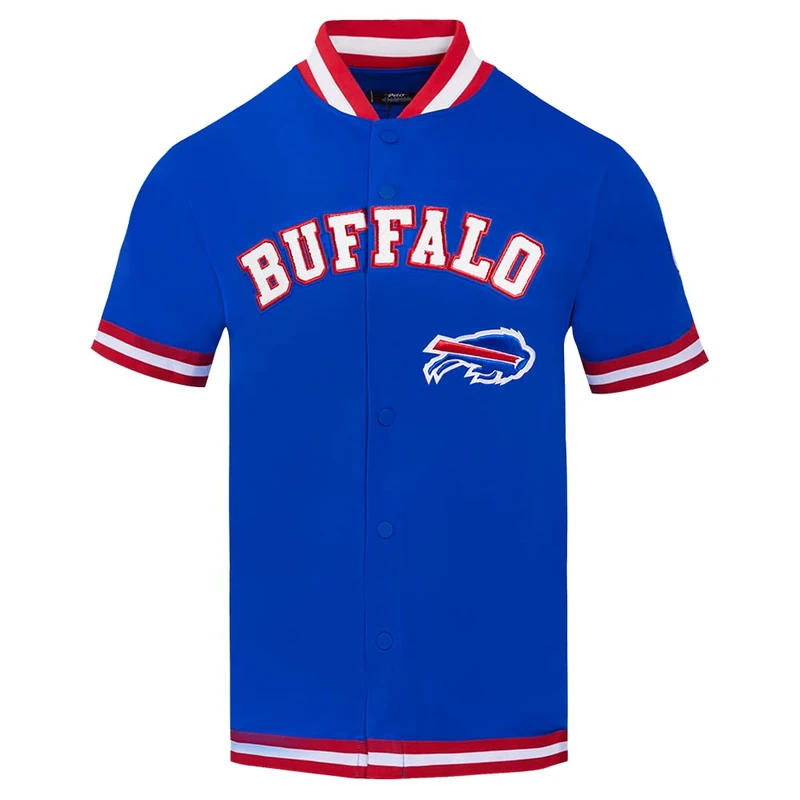 Pro Standard Mens NFL Buffalo Bills Classic Chenille Button Down Royal Blue/Red S