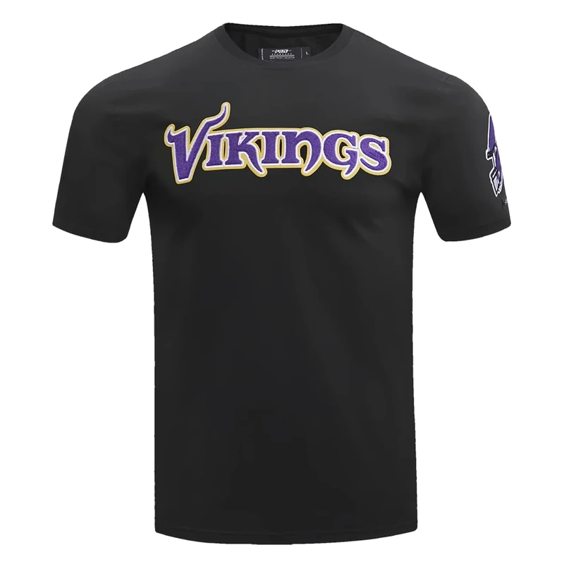 Pro Standard Mens NFL Minnesota Vikings Classic Chenille Short Sleeve Tee Black M