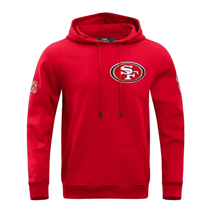 Pro Standard Mens NFL San Francisco 49Ers Classic Chenille Pull Over Hoodie Red L