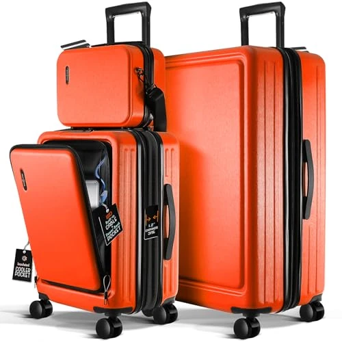 TRAVELARIM Non-Expandable, Orange, 2 Piece Set (24"/28"), 24 Inch and 28 Inch Luggage Set