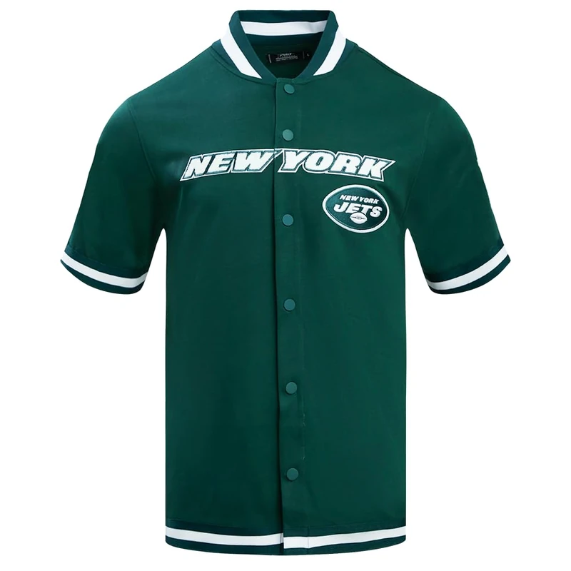 Pro Standard Mens NFL New York Jets Classic Chenille Button Down Forest Green 3XL