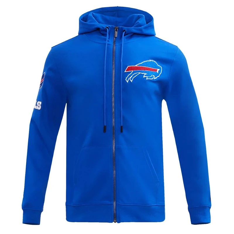 Pro Standard Mens NFL Los Angeles Rams Classic Chenille Full Zip Hoodie Royal Blue Xl