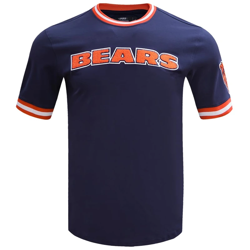Pro Standard Mens NFL Chicago Bears Classic Chenille Short Sleeve Tee Midnight Navy 3XL
