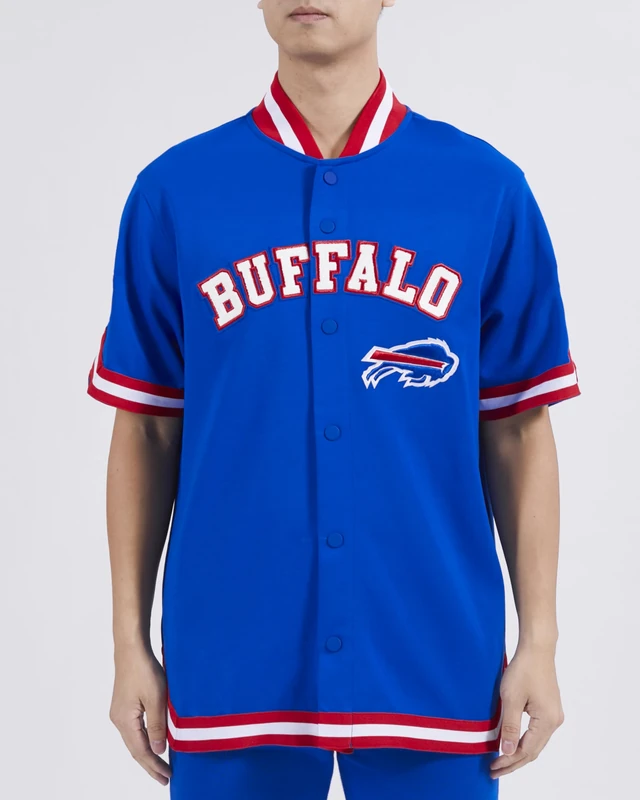 Pro Standard Mens NFL Buffalo Bills Classic Chenille Button Down Royal Blue/Red 2XL