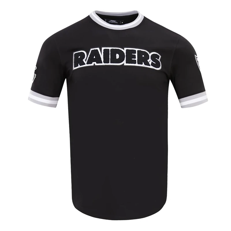 Pro Standard Mens NFL Las Vegas Raiders Classic Chenille Short Sleeve Tee Black L