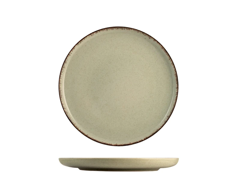 H&H Set of 6 Pearl Fruit Plates - Diameter 19 cm - Elegant and Durable Green Porcelain Plates - Ideal for Fruits, Desserts and Appetizers - Dishwasher and Microwave Safe