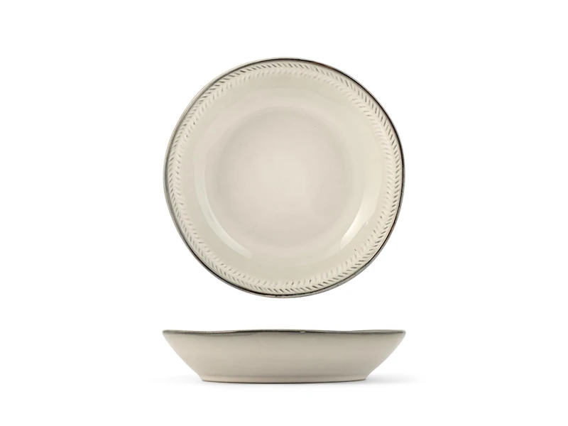 H&H Antibes Soup Plates Set of 6 - Diameter 20 cm - Elegant and Durable Decorated Porcelain Plates - Ideal for Soups, Soups and Main Courses - Dishwasher and Microwave Safe