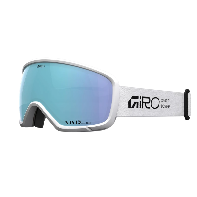 Fox Racing Giro Ringo Stacked Goggle With Vivid Lens By Zeiss, Seamless Helmet Integration, Anti-Fog Coating, Triple Layer Face Foam, Enhanced Contrast Vision, Color: White/Royal, Size: OS