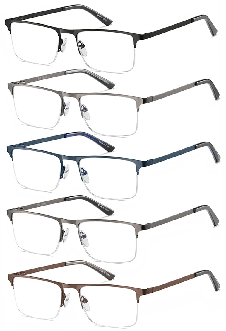 EYECEDAR Blue Light Blocking Half Frame Spring Hinges Eyeglasses Readers for Men and Women 2.25
