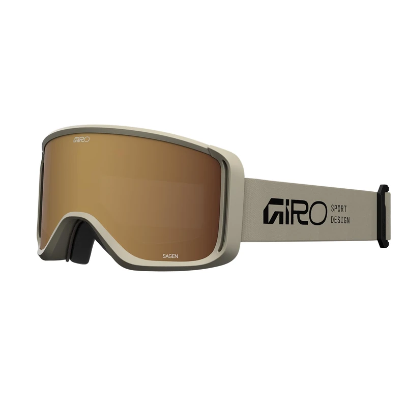 Giro Sagen Stacked Goggle With Cylindrical Lens System & EXV Viewport, Ultra-Lux Triple-Layer Foam For Resort & Park Enthusiasts, Color: Tan With Gold Accent, Size: OS