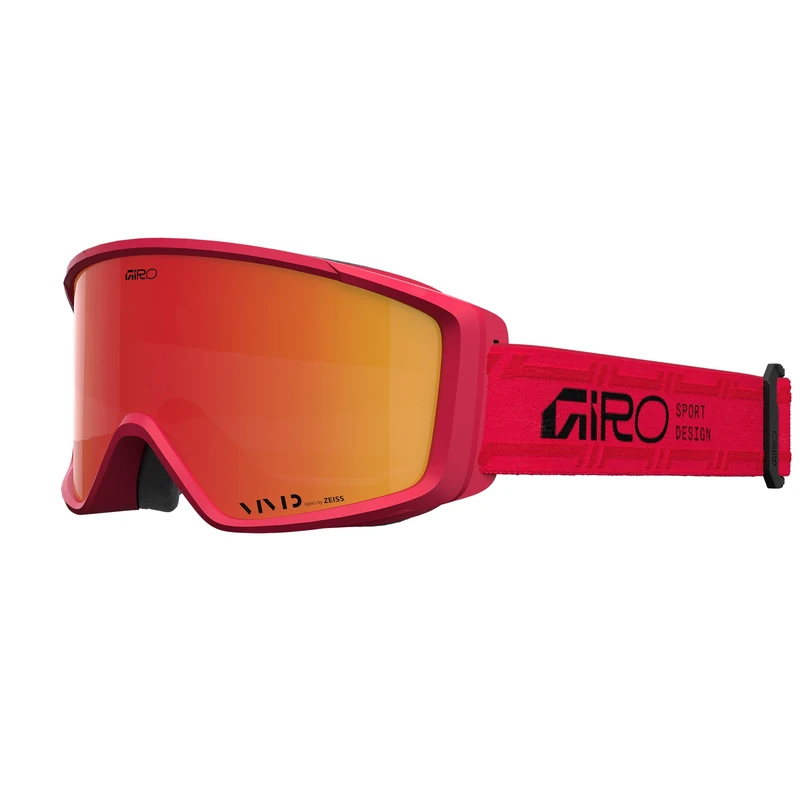 Giro Index 2.0 Stacked - Vivid Goggles For Skiers & Snowboarders, Over-The-Glasses Comfort, Vivid Technology By Zeiss, Fog-Free Vision, Red/Ember, Size: OS
