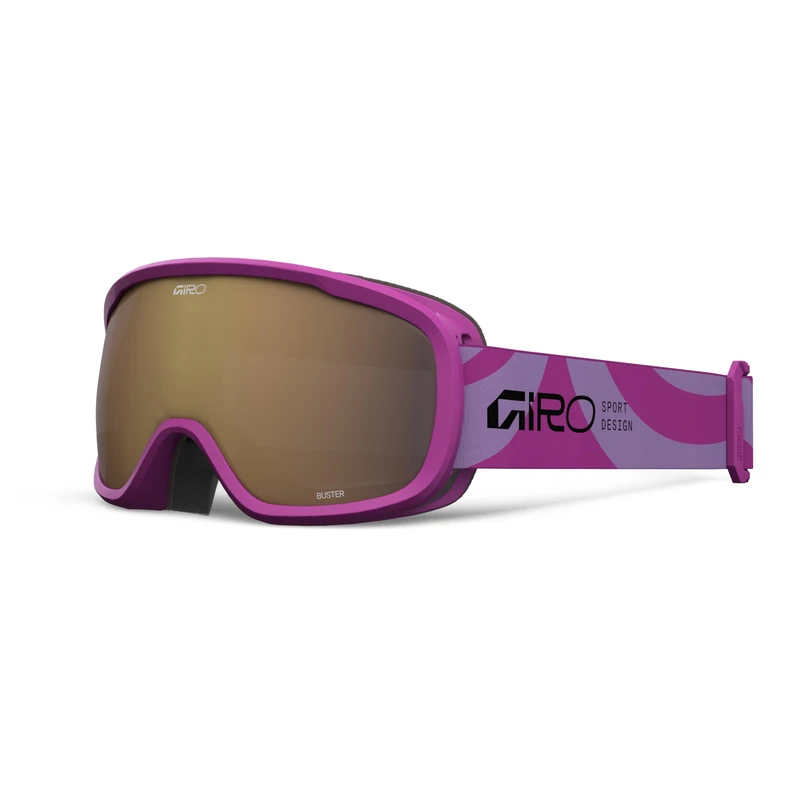 Giro Buster Flow - AR40 Youth Ski Goggles, Cylindrical Lens, Expansion View Technology, Triple-Layer Face Foam, Microfleece Comfort, Wind & Cold Protection, Color: Purple with Rose Accent, Size: OS