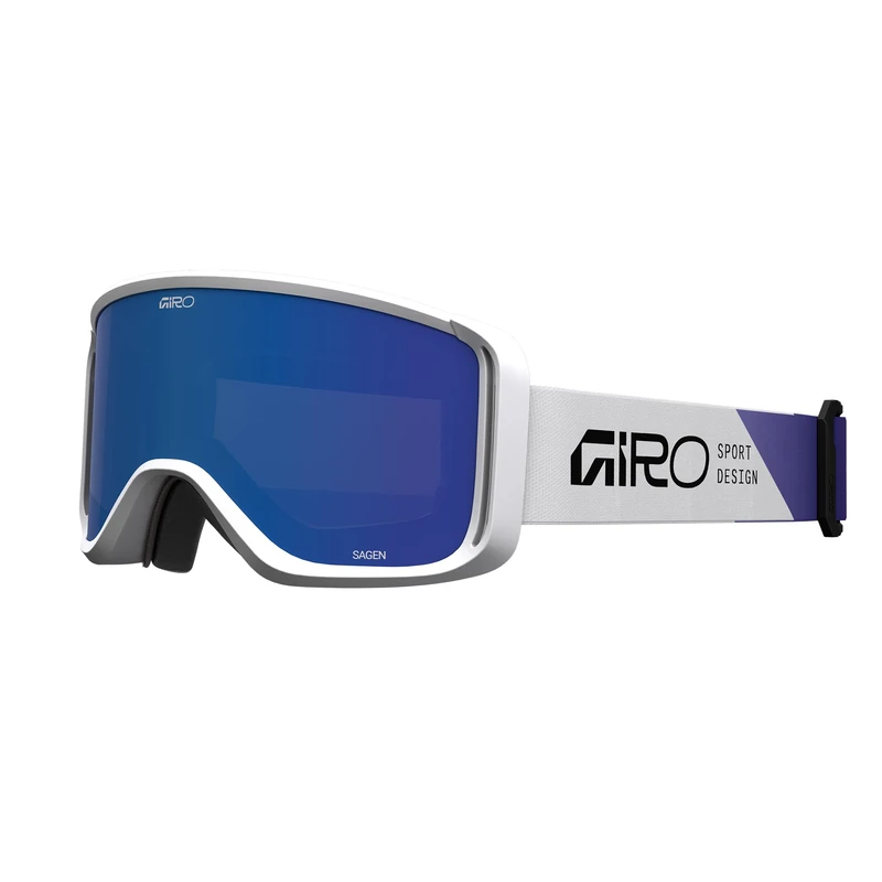 Giro Sagen Angles Goggle With Cylindrical Lens System & EXV Viewport, Ultra-Lux Triple-Layer Foam For Resort & Park Enthusiasts, Color: White/Grey Cobalt, Size: OS