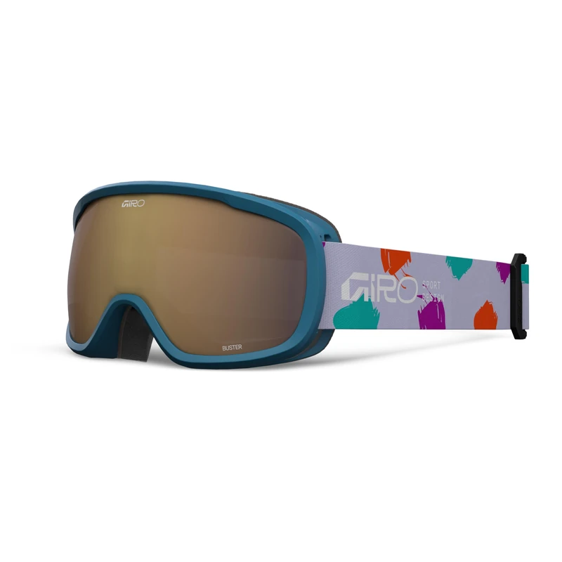 Giro Buster Painted - AR40 Youth Ski Goggles, Cylindrical Lens, Expansion View Technology, Triple-Layer Face Foam, Comfort & Protection for Kids on Slopes, Color: Teal with Rose Accent, Size: OS