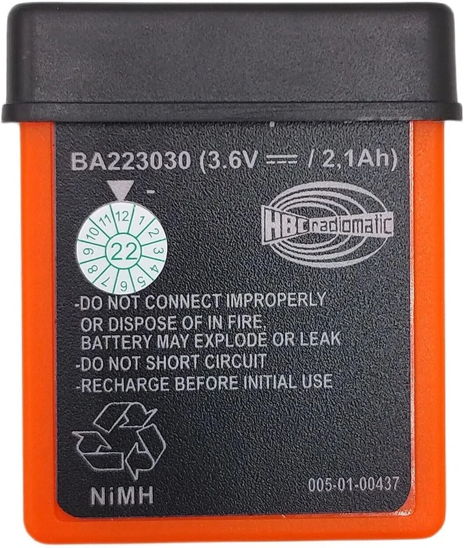 1-Pack 3.6V 2100mAh BA223030 BA223000 FUB6 Battery HBC Crane Remote Control Rechargeable Battery for HBC Radiomatic Quadrix, Micron 4, 5, 6, 7, 2100mAh (3.6 Volt, 2.1Ah, Ni-MH, Rechargrable)