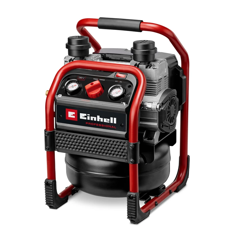 Einhell Professional Cordless Compressor SILENZZO 36/210 Power X-Change (36 V, max. 8 bar, 8 L Tank, 210 L/Minute Suction Capacity, Pressure Gauge, Oil-Free, Particularly Quiet, Without Battery)