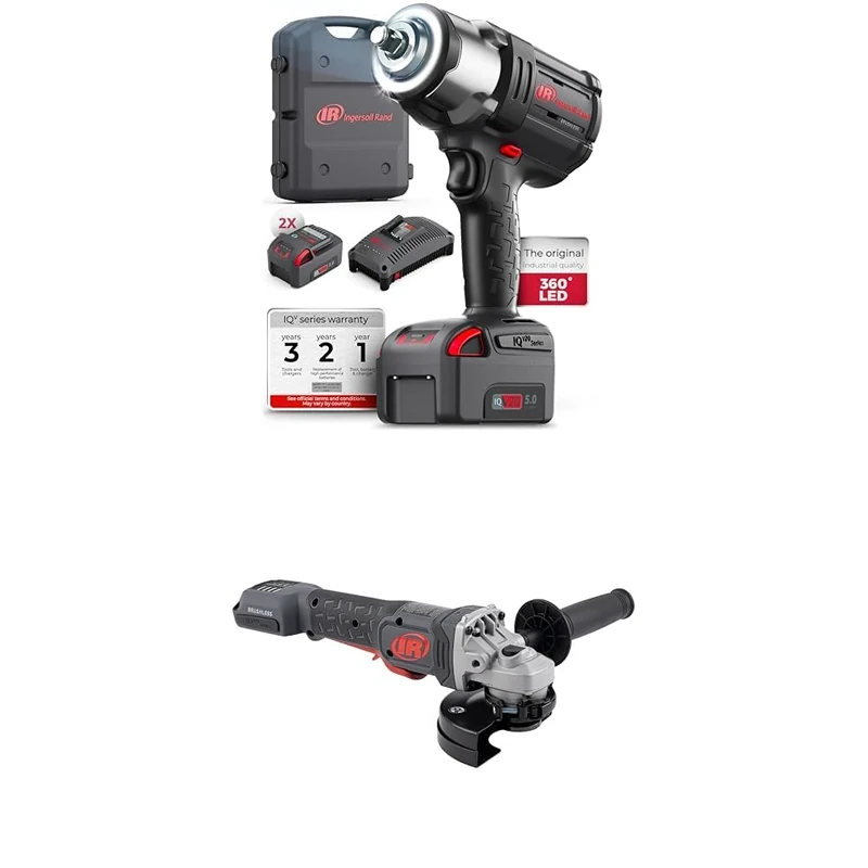 Ingersoll-Rand W7172-K22B-EU Impact Wrench, 3/4 Inch 20V Cordless Impact Wrench, 2X BL2022 Li-Ion Batteries 5.0 Ah + Charger Kit (UK Plug) in Case