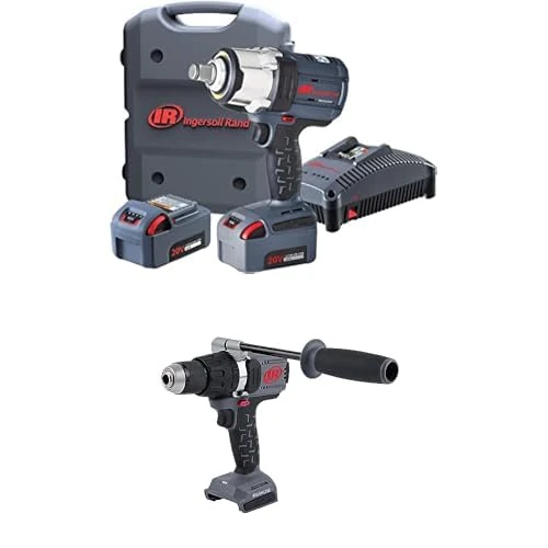 Ingersoll-Rand W7172-K22B-EU Impact Wrench, 3/4 Inch 20V Cordless Impact Wrench, 2X BL2022 Li-Ion Batteries 5.0 Ah + Charger Kit (UK Plug) in Case