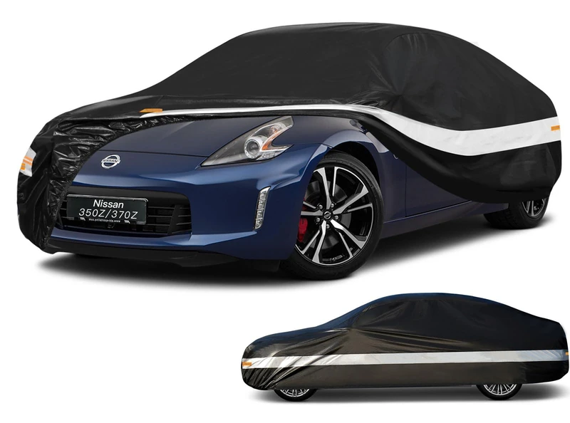 Holthly 10 Layers Car Cover Custom Fit for 350Z 370Z Z (2002-2025), Waterproof All Weather for Automobiles, Outdoor Full Cover Sun Dust Rain Protection with Cotton. Black