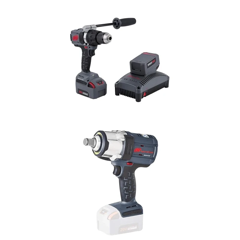 Ingersoll Rand D5241-K22-EU IQV20 Hammer Drill - 120 Nm Torque, 1/2 Inch Metal Keyless Chuck, Brushless Motor, High/Low Speed, 24-Position Clutch