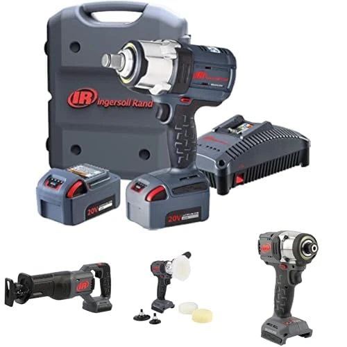 Ingersoll-Rand W7172-K22B-EU Impact Wrench, 3/4 Inch 20V Cordless Impact Wrench, 2X BL2022 Li-Ion Batteries 5.0 Ah + Charger Kit (UK Plug) in Case