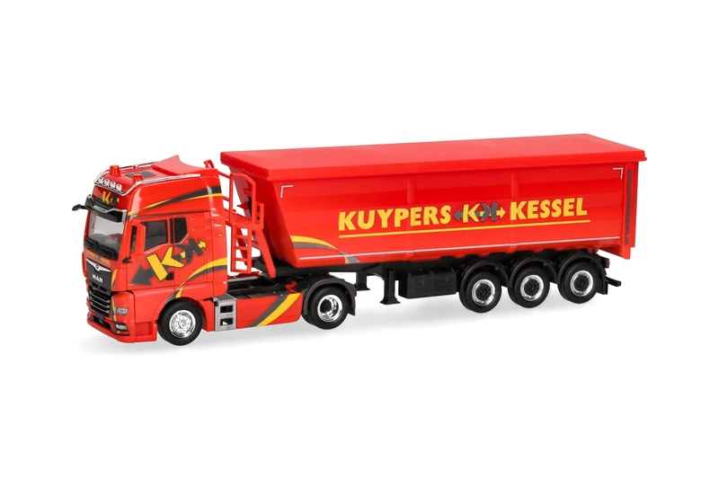 Herpa truck model MAN TGX GX steel dump semi-trailer "Kuypers", miniature in scale 1:87, collector's item, Made in Germany, plastic