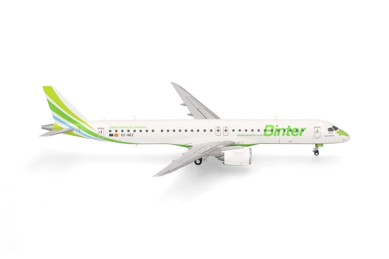 Herpa model aircraft Binter Canarias Embraer E195-E2, miniature in scale 1:200, collector’s item, model without stand, plastic