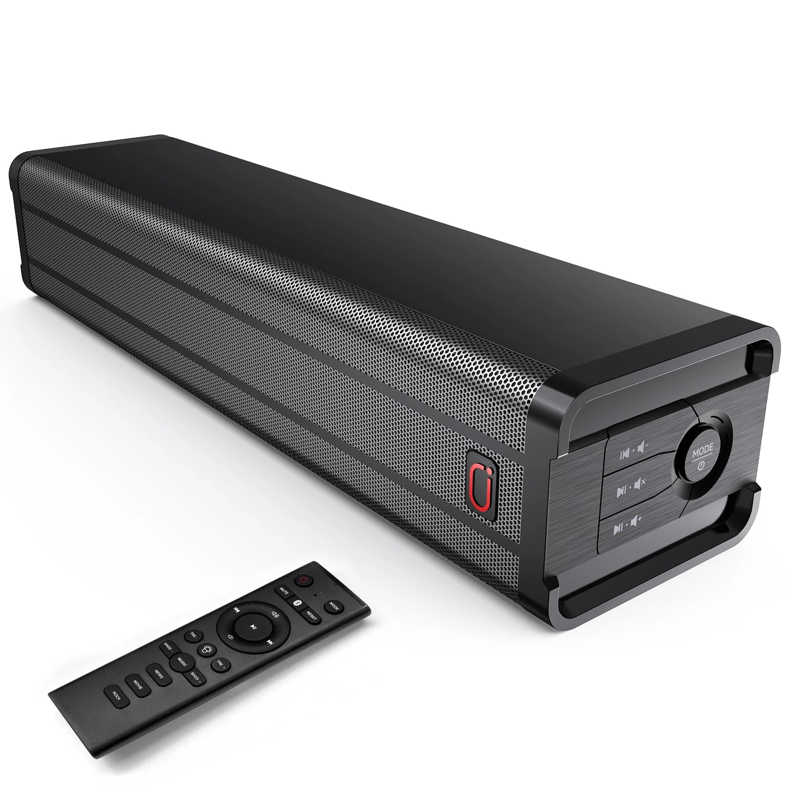 JYX Sound Bar for TV, 50W Surround Sound System Sound Bar, Treble/Bass Control, HDMI ARC/OPTICAL/AUX/USB, Remote Control, TV Soundbar for Gaming/PC/Projector, 15.75 inch (H6)