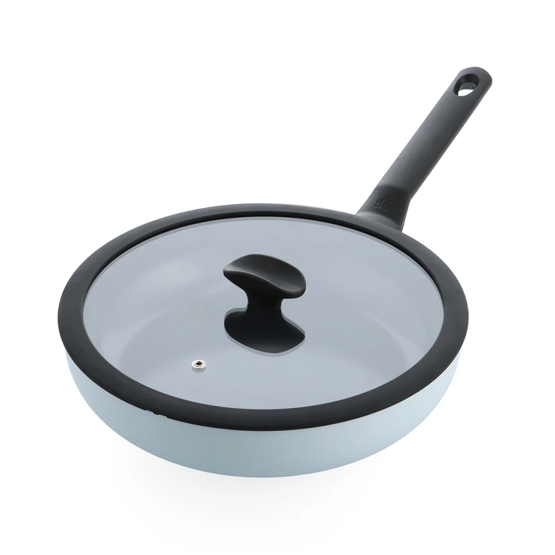 BK Enjoy Ceramic Non-Stick Pan Set, 2 Pieces, Diameter 24/28 cm, PFAS-Free, Induction Pan, Oven Safe up to 160°C, Dishwasher Safe, Quick Heating, Cool Touch Handles, Blue - Image 1