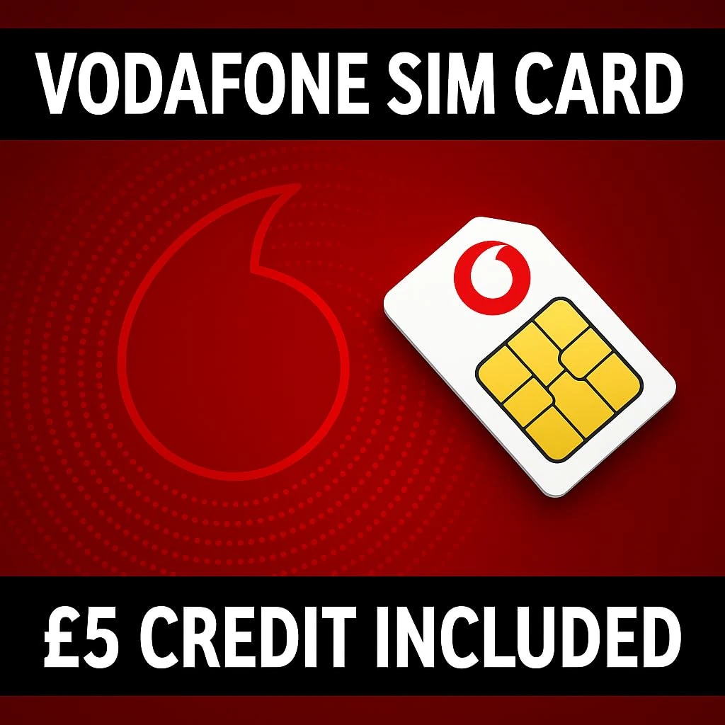 vodafone pay as you go sim card UK - with £5 credit