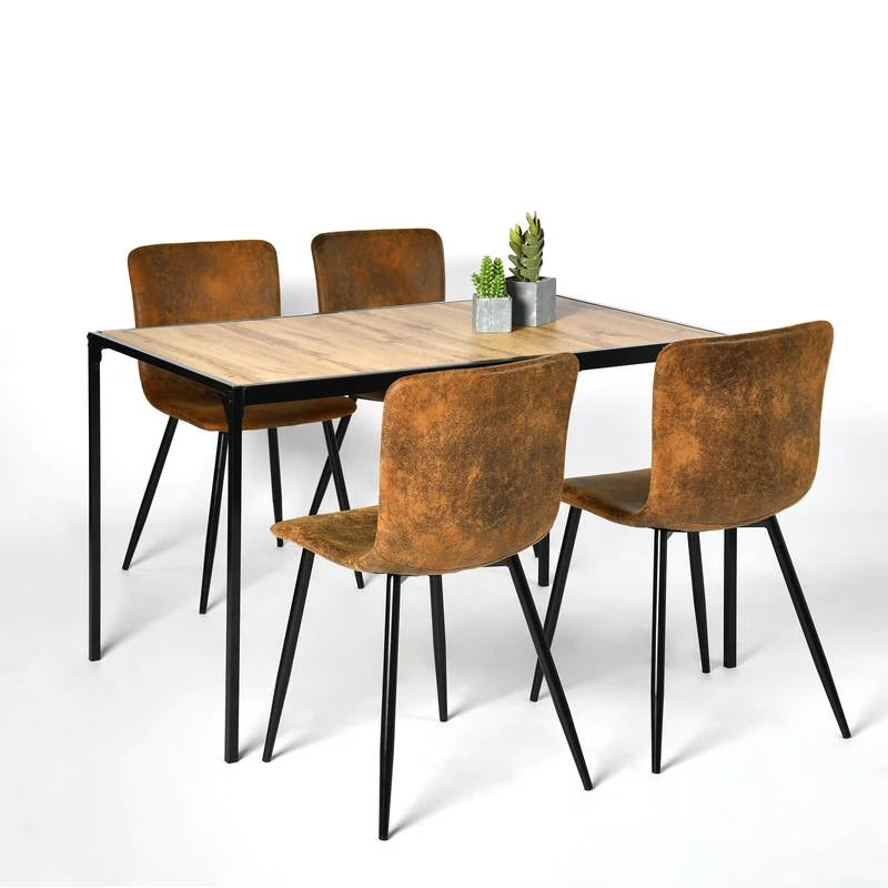39F Furniture Dream Rectangular Dining Set with 4 Chairs - Set of 4 Chairs with Kitchen Table and Dining Room