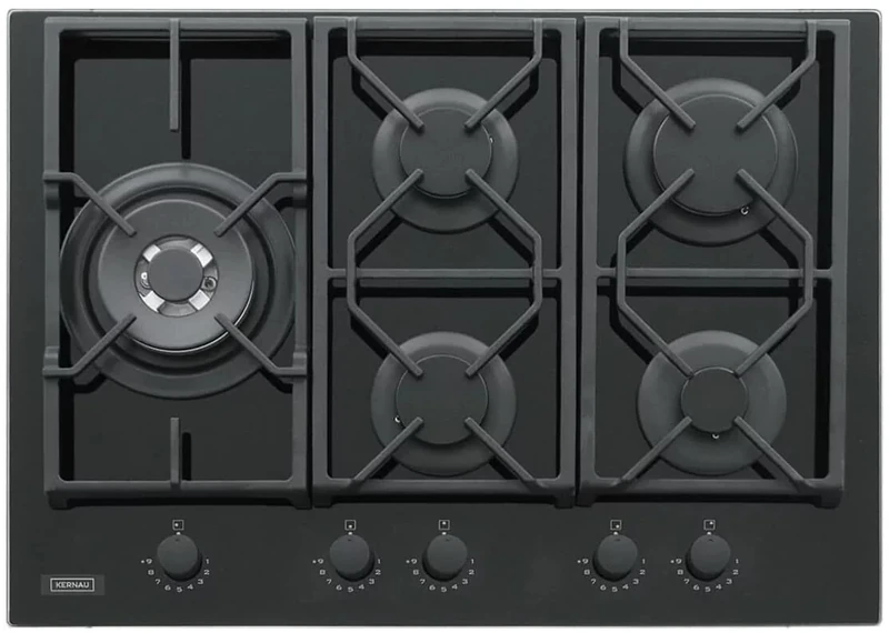 Kernau KGH 7534 T CI B Step Flame, Gas hob, Black