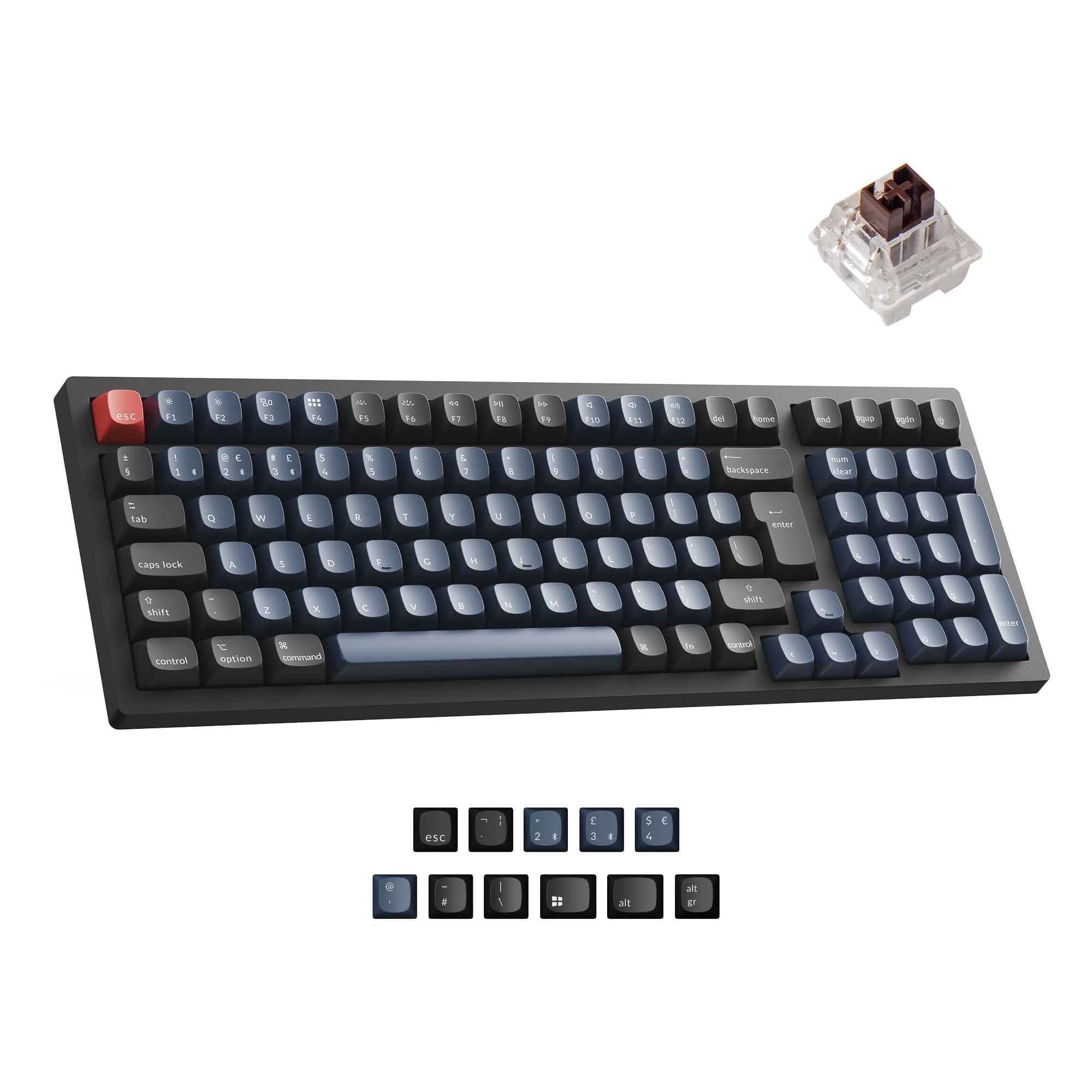 Keychron K4 Pro Custom Mechanical Wireless Keyboard - Brown Switch RGB Backlit, QMK/VIA Programmable, Bluetooth/USB-C Connectivity, 96 Keys Hot-swappable for Office & Gaming (UK Layout) - Black