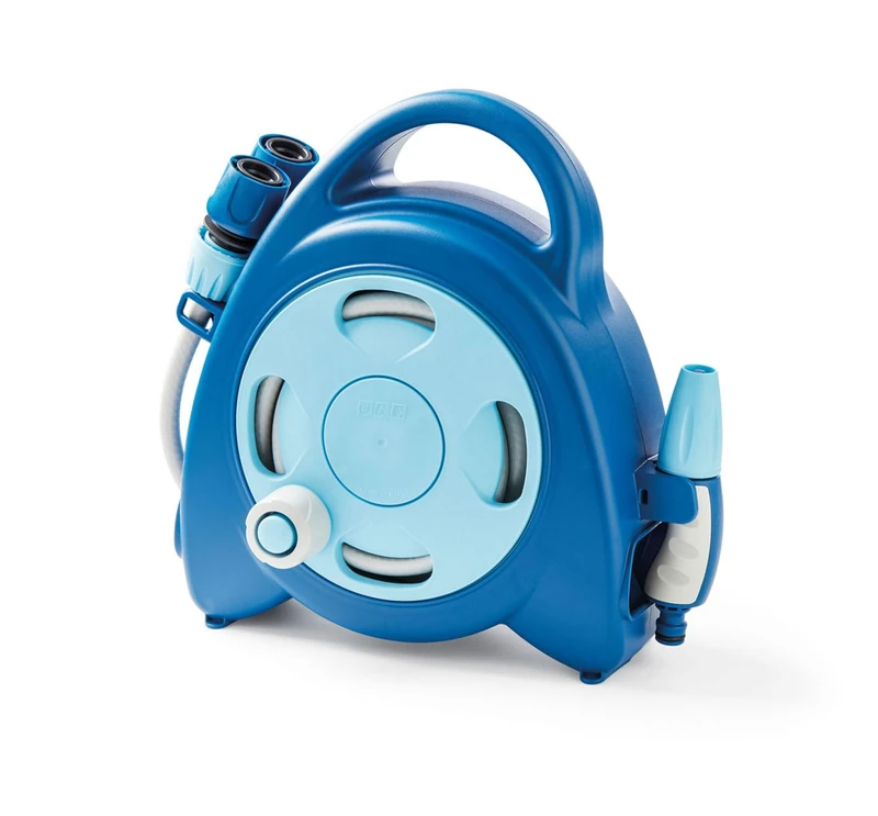 G.F. Srl, Aquabag Collection for Ocean Compact Hose Reel with 11.5 Metres of Hose Ideal for Watering Plants and Flowers on Balcony, Terrace or Small Garden