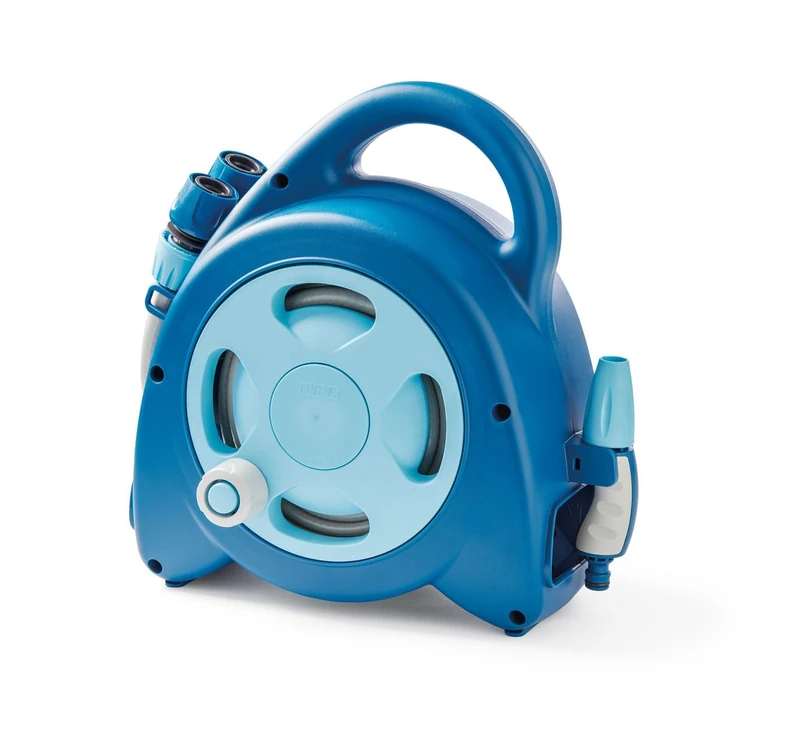 G.F. Srl, Aquabag Collection for Ocean Compact Hose Reel with 16.5 Metres of Tube, Ideal for Watering Plants and Flowers on Balcony, Terrace or Garden