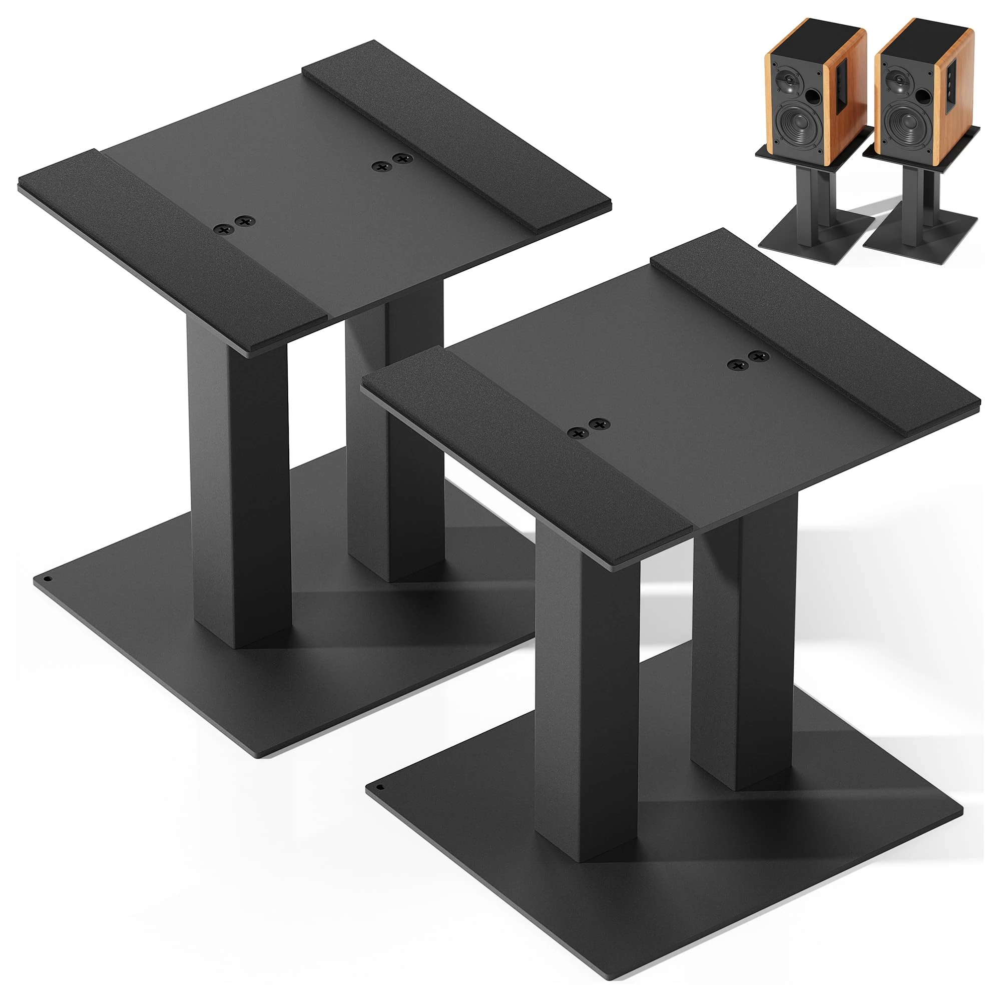 OUUTMEE 1 Pair Speaker Stands, Universal Metal Speaker Stands Desktop Monitor Speaker Stands for Computer & Bookshelf Speakers, up to 13KG (Large)