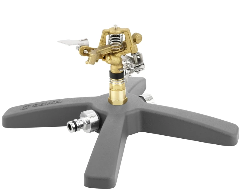 GEKA Circular and Sector Sprinkler V 80 B (Throwing Distance Approx. 13 m, 2-4 Bar, Sector 20°-360°, Swing Lever Sprinkler, Garden Watering) 17.0012.9, Grey