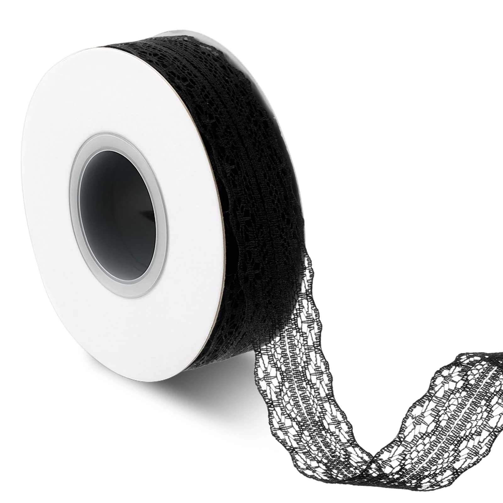 25 Yards Black Lace Ribbon 1.2 Inch Wide Floral Lace Trim Ribbons Vintage Pattern Roll Ribbons for Sewing DIY Crafts Party Decorations Scrapbooking Flower Design Wedding Decor