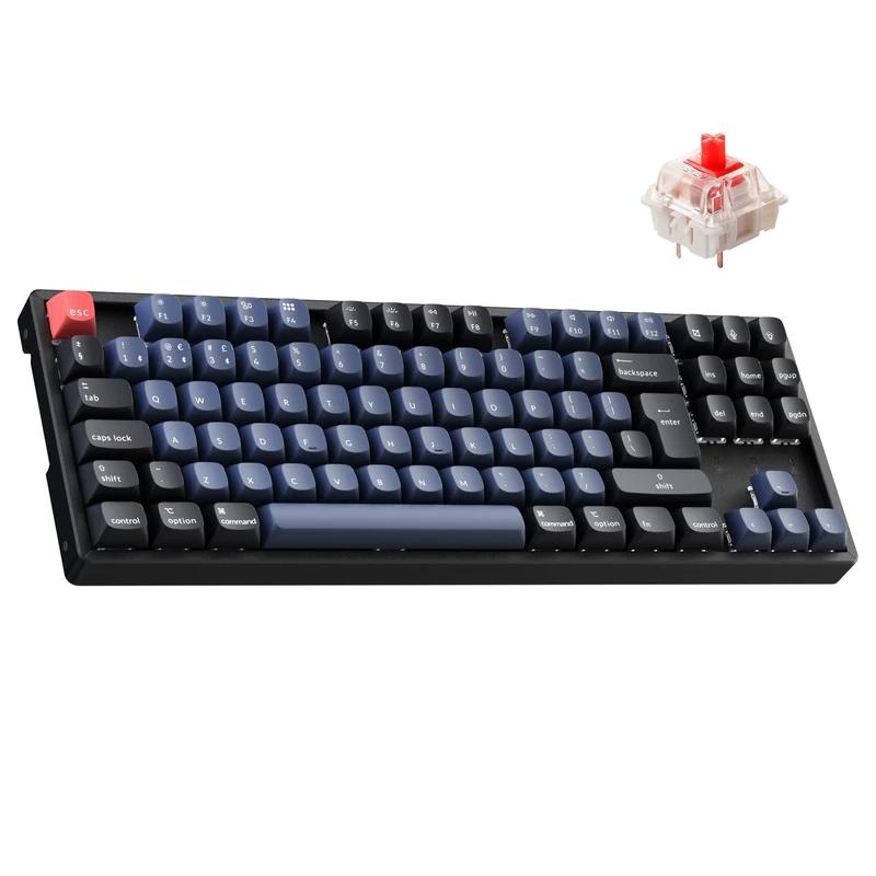 Keychron K8 Pro Tenkeyless Wireless Custom Mechanical Keyboard - Hot-swappable Gateron G Pro Red Switch, Bluetooth/Wired QMK/VIA Programmable, Al-Frame RGB(UK Layout)Compatible with Mac Windows Linux