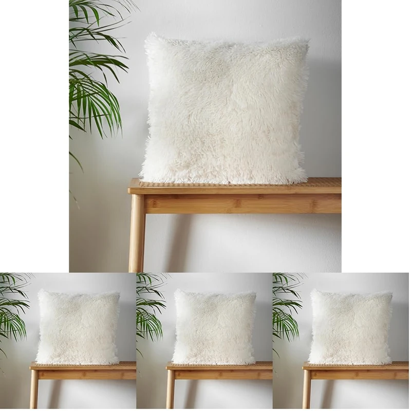 Catherine Lansfield Cuddly Cushion 45x45cm Cream (Pack of 4)
