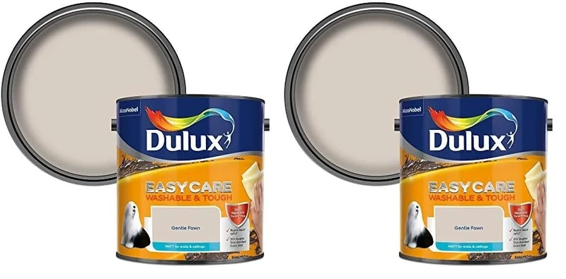 Dulux 403201 Easycare Washable & Tough Matt Emulsion Paint For Walls And Ceilings - Gentle Fawn 2.5L (Pack of 2)