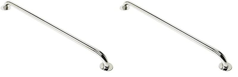 HOMECRAFT Chrome Steel Ringwood Grab Bar, Safety Rail and Mobility Aid for Bathroom and Shower, Elderly, Handicapped and Disabled User Support, Indoor and Outdoor Attachment, 36" (Pack of 2)