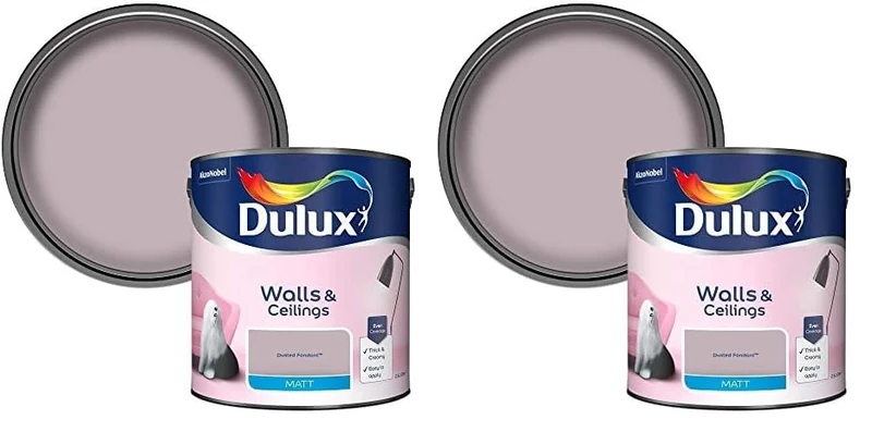 Dulux Matt Emulsion Paint For Walls And Ceilings - Dusted Fondant 2. 5 Litres (Pack of 2)