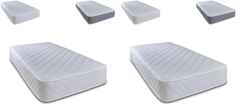 eXtreme comfort ltd Cooltouch Plus Diamond Essentials Foam Free Pinna-Coil Bonnell Innerspring Maximum Value Mattress Plush Feel, White, 18cms Deep, 3ft Single (Pack of 2)