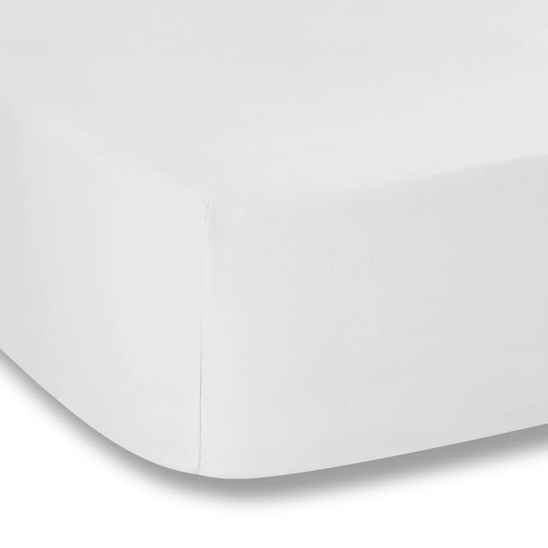 Plain Dyed White Fitted Sheet 180 x 200 + Pillowcase White 50 x 80 (2)