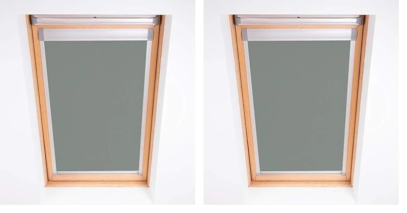 Bloc Skylight Blind for Velux Roof Windows Blockout, Pewter, C04, 73 x 37 cm (Pack of 2)