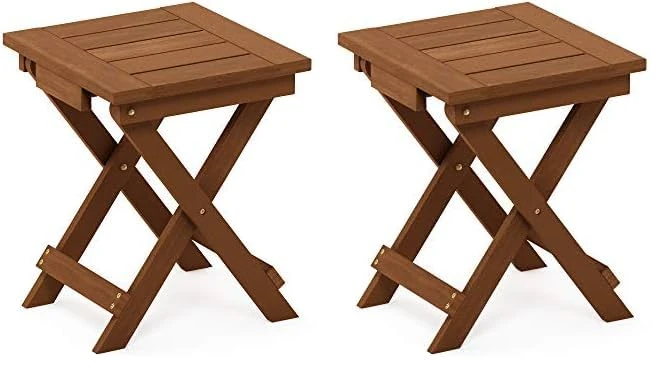 Furinno Patio Tables, Wood, Natural, one size (Pack of 2)